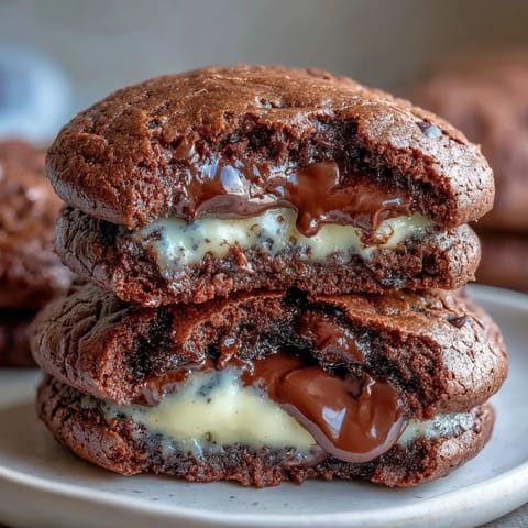 Cream Cheese Stuffed Brownie Cookies