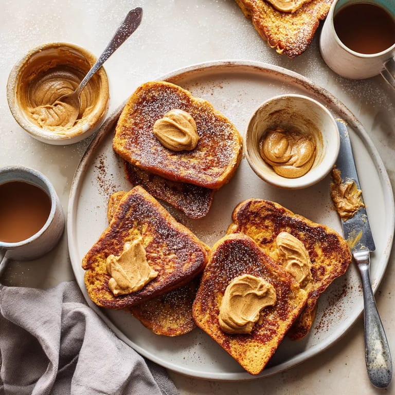 A plate of French toast with peanut butter and jelly.