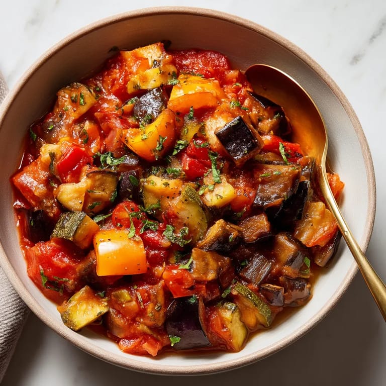 A bowl of food with a spoon in it.