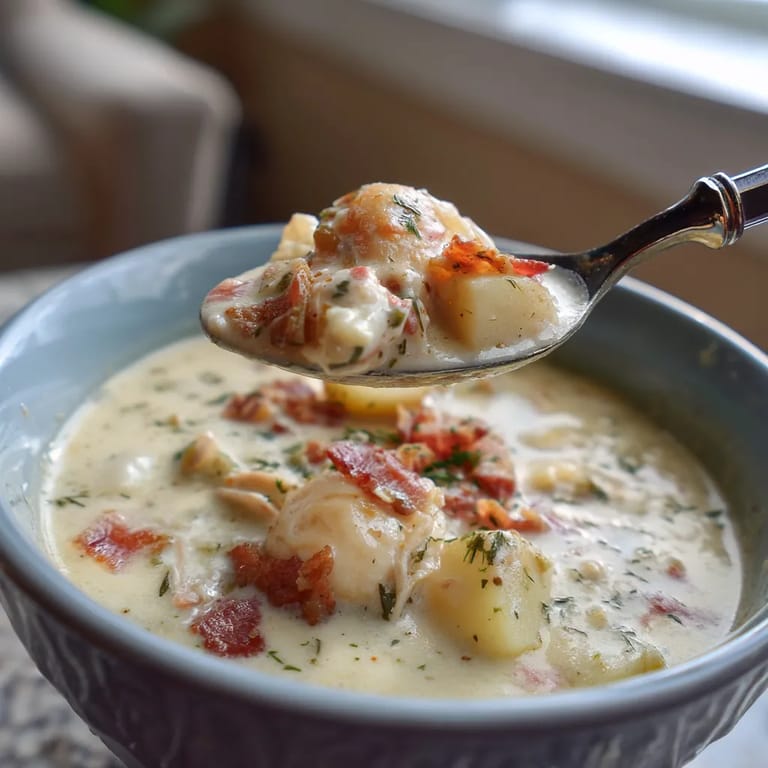 A spoon is in a bowl of soup.