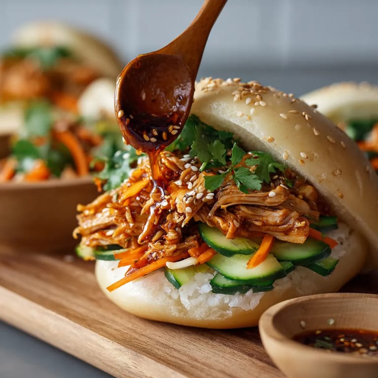 A wooden cutting board with a sandwich and a bowl of sauce.