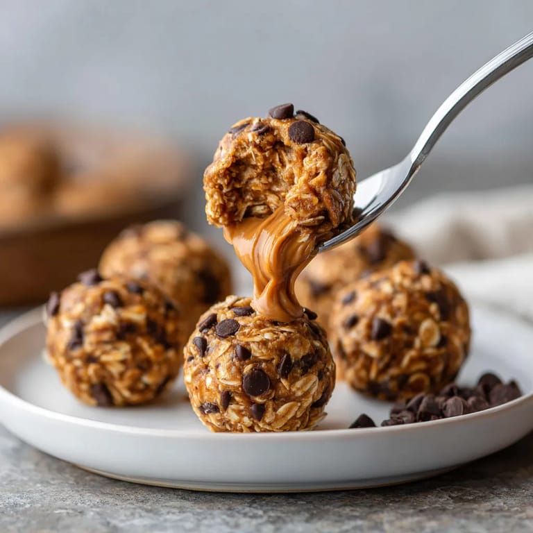 A plate of chocolate covered balls with chocolate drizzled on top.