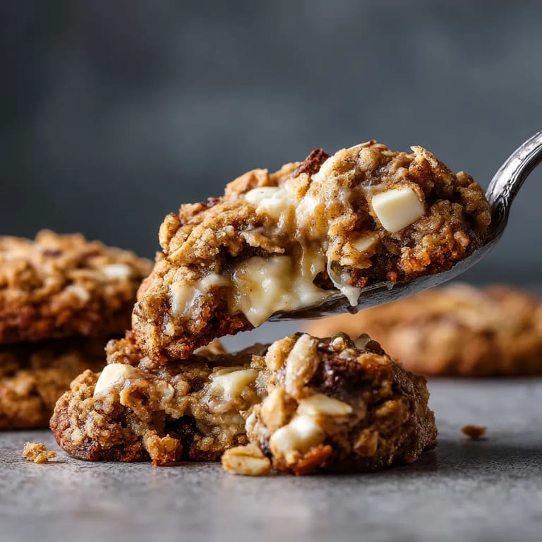 A spoon is in a bowl of granola.