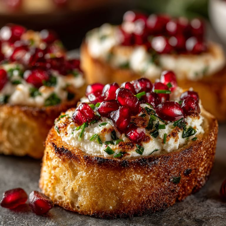 A close up of a pastry with pomegranate seeds on top.