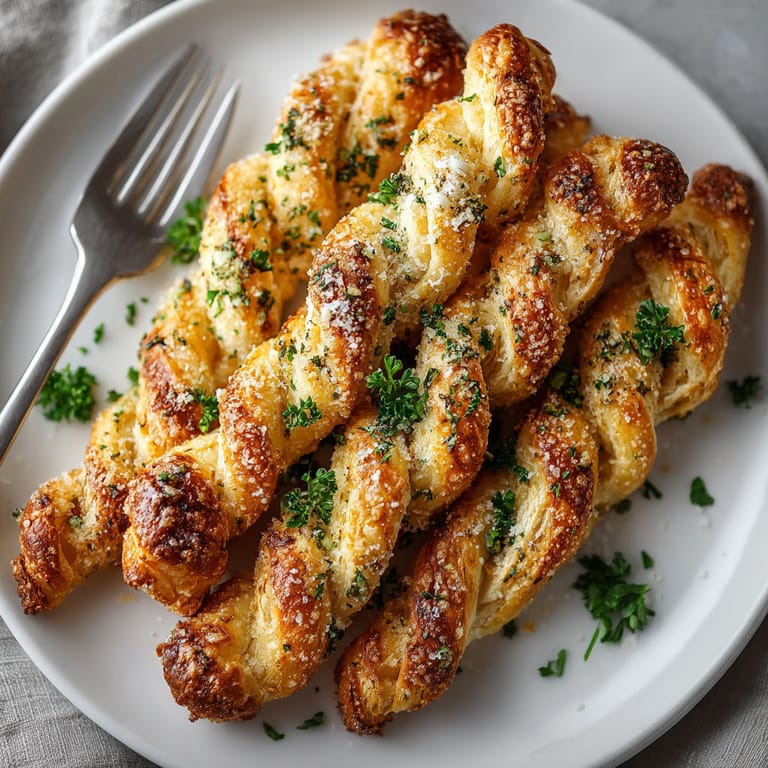 A plate of breadsticks with cheese on top.