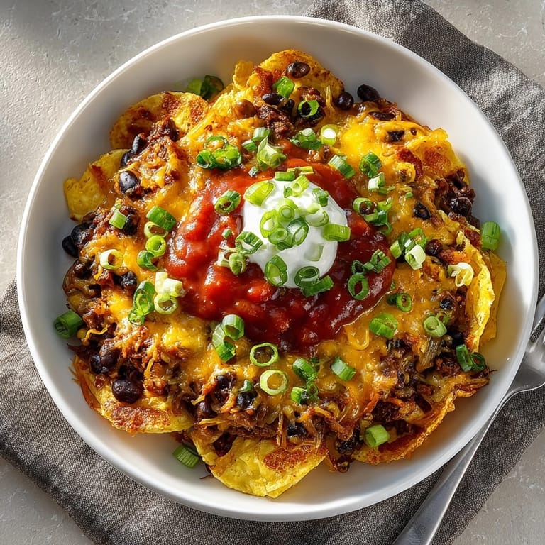 Golden Cheesy Enchilada Breakfast Skillet with Black Beans alongside fluffy scrambled eggs for brunch