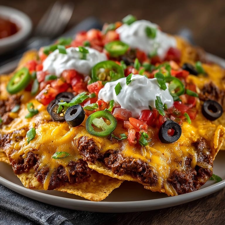 Easy Dollar Store Nachos recipe: melted cheddar over crisp chips, with zesty tomatoes and jalapeños.