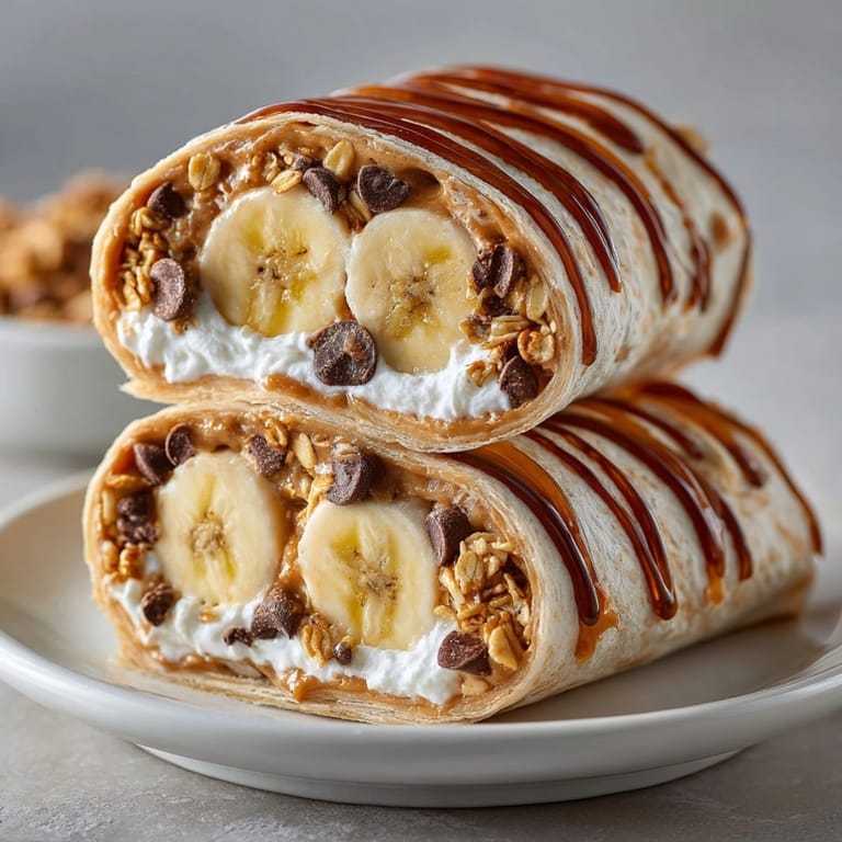 Nutritious Peanut Butter Banana Wraps piled high, ready for a quick, wholesome snack.