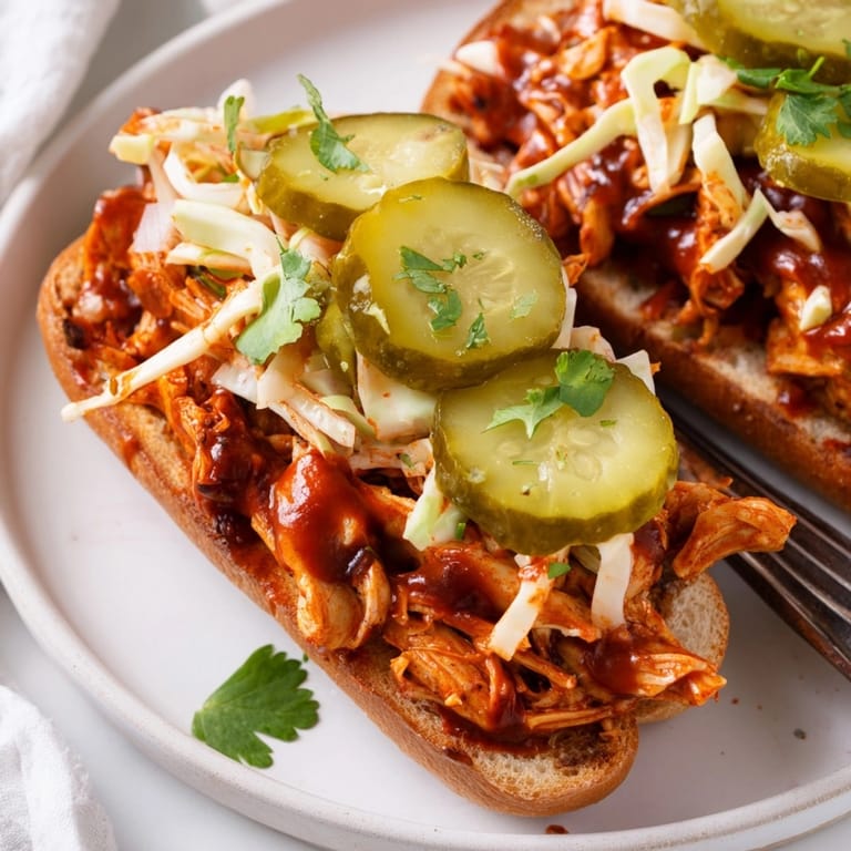 Golden slider buns cradle flavorful Cajun BBQ Chicken Sliders; a Southern-inspired comforting meal.