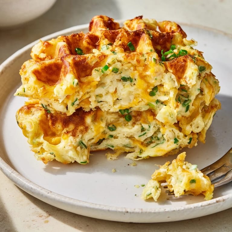 Golden Cheddar Jalapeño Biscuit Waffles, bursting with flavor and perfect for brunch gatherings.