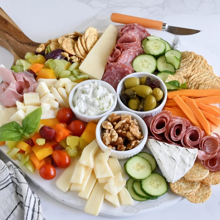 Artfully arranged girl dinner platter featuring cheeses, fruits, and crunchy treats enticingly.