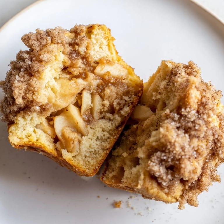 Freshly baked Cinnamon Apple Muffins, moist and tender, showcasing diced apples and cinnamon spices.