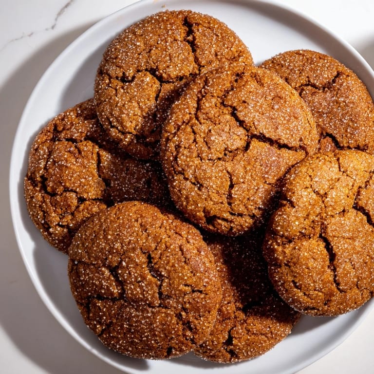 Enjoy a stack of delightful chewy soft Molasses Cookies, a classic American treat with lovely molasses notes.