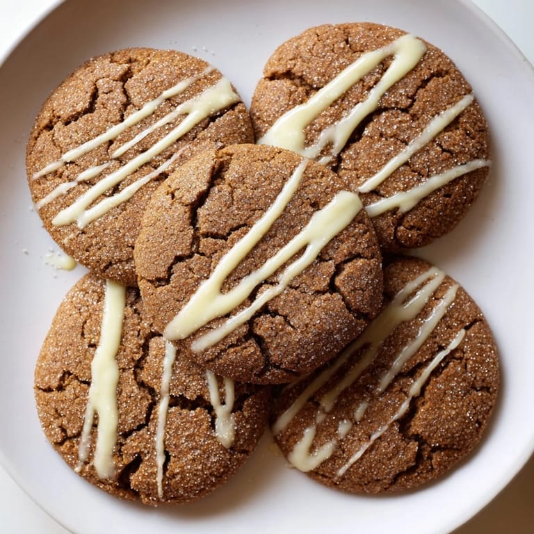 Warm, spiced Gingerbread Latte Cookies, fresh from the oven, offering a delightful coffee aroma.