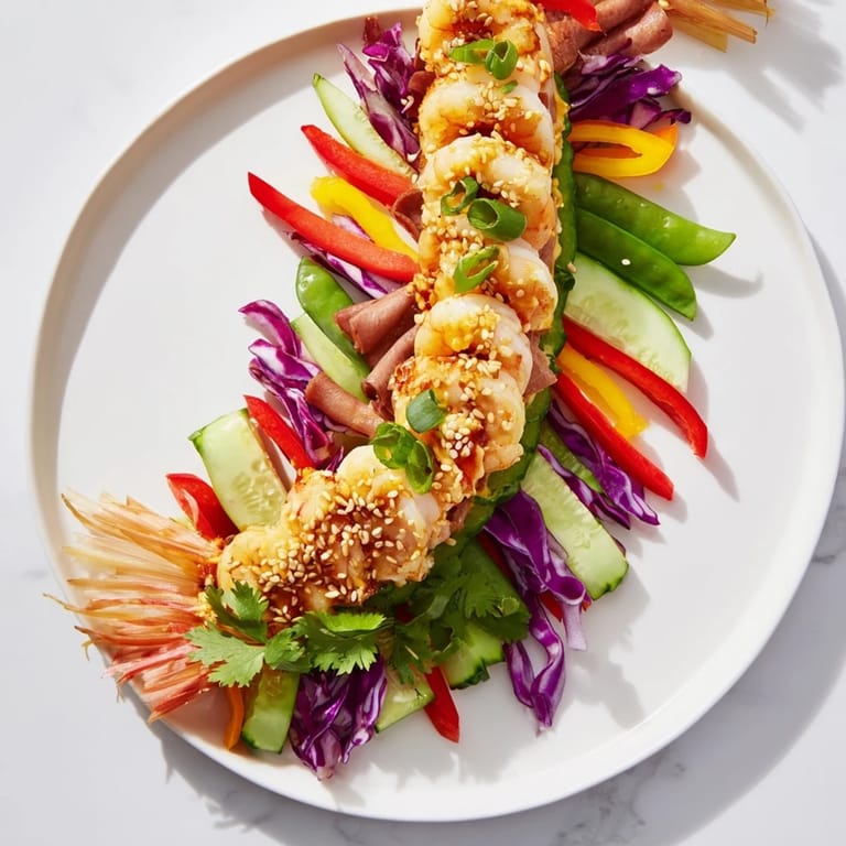 Vibrant Mighty Dragon Lunar New Year Board presents a festive array of delicious appetizers on a platter.