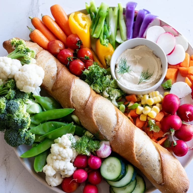 A delicious Cornucopia Veggie Board featuring a stunning assortment of healthy, raw vegetable appetizers.