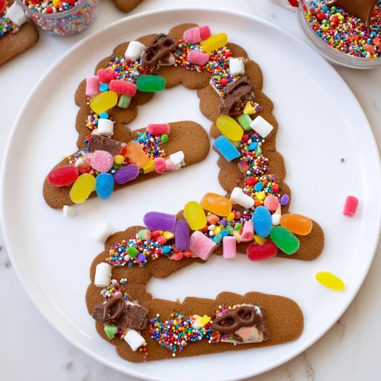 Festively arranged Candy Land gingerbread path dessert, a fun and delicious treat for all.