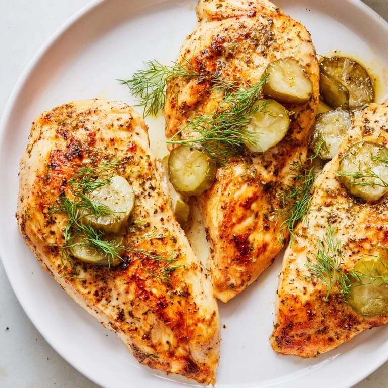 Oven-baked Pickle Ranch Chicken with a vibrant, herby ranch coating; a perfect weeknight dinner!