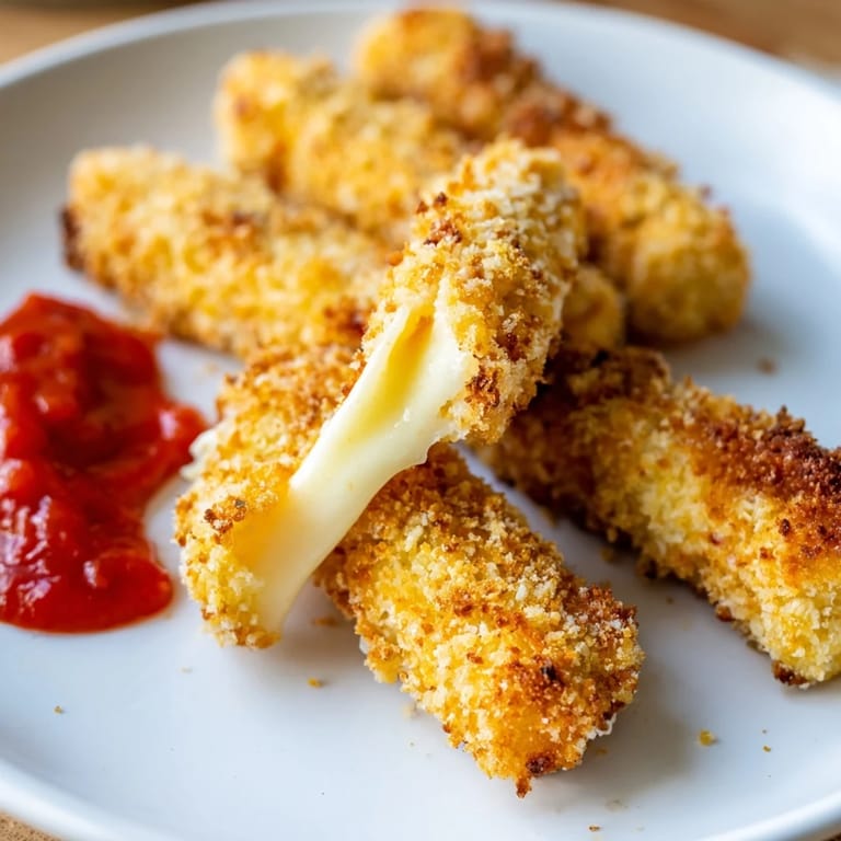 These easy Air Fryer Mozzarella Sticks are deliciously gooey inside, and wonderfully crunchy on the outside.