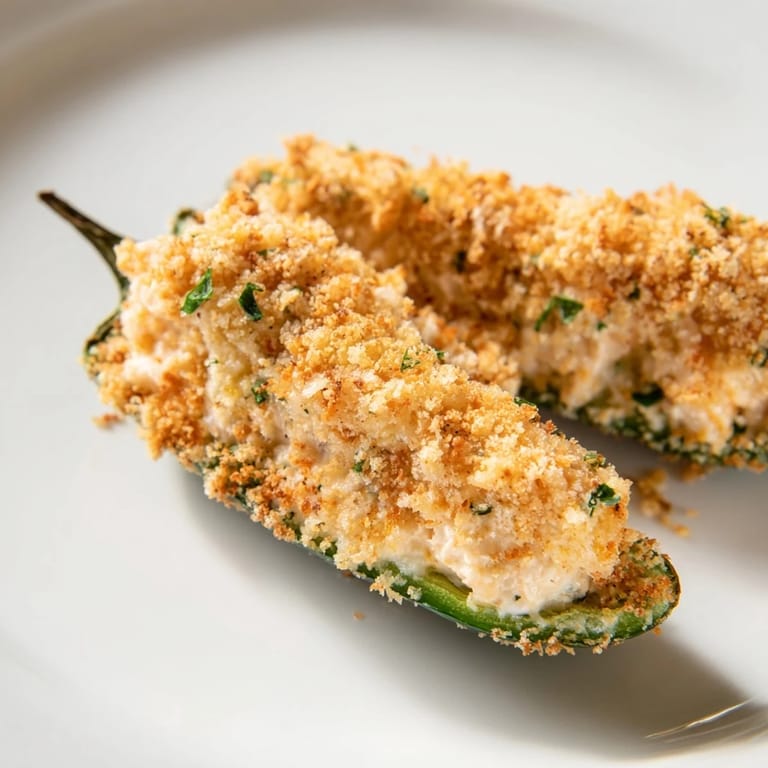 A close-up shows Cajun Crab Poppers with golden panko topping, creamy filling, and smoky paprika against parchment for a game day appetizer.