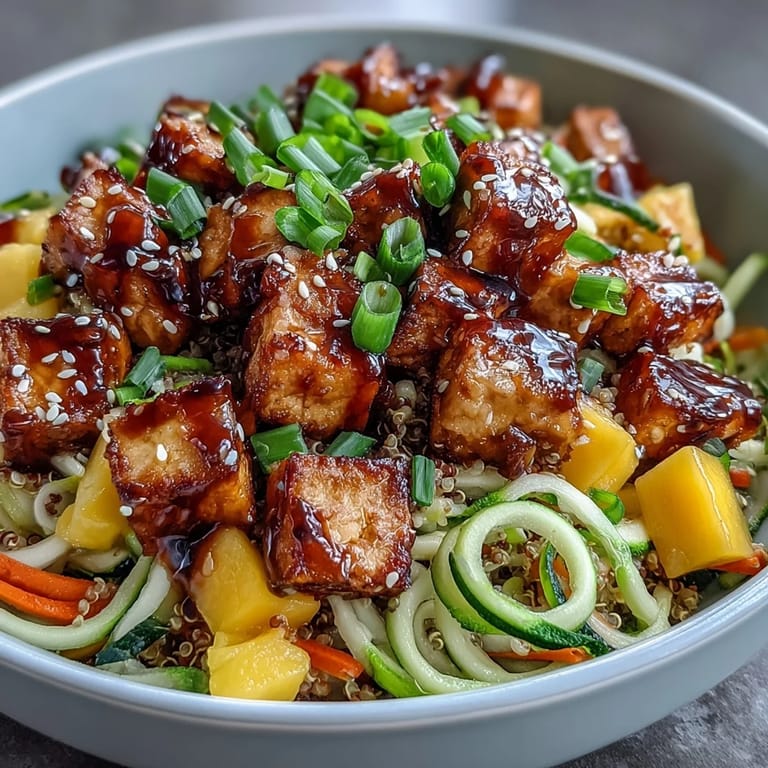Taste this colorful Easy Teriyaki Quinoa Bowl, perfect for a healthy lunch.