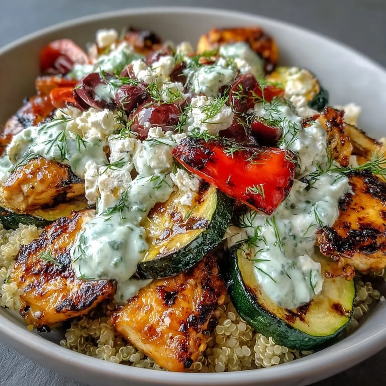 Freshly grilled Mediterranean bowl garnished with parsley, juicy tomatoes, and cucumber, ready for a wholesome gluten-free dinner.