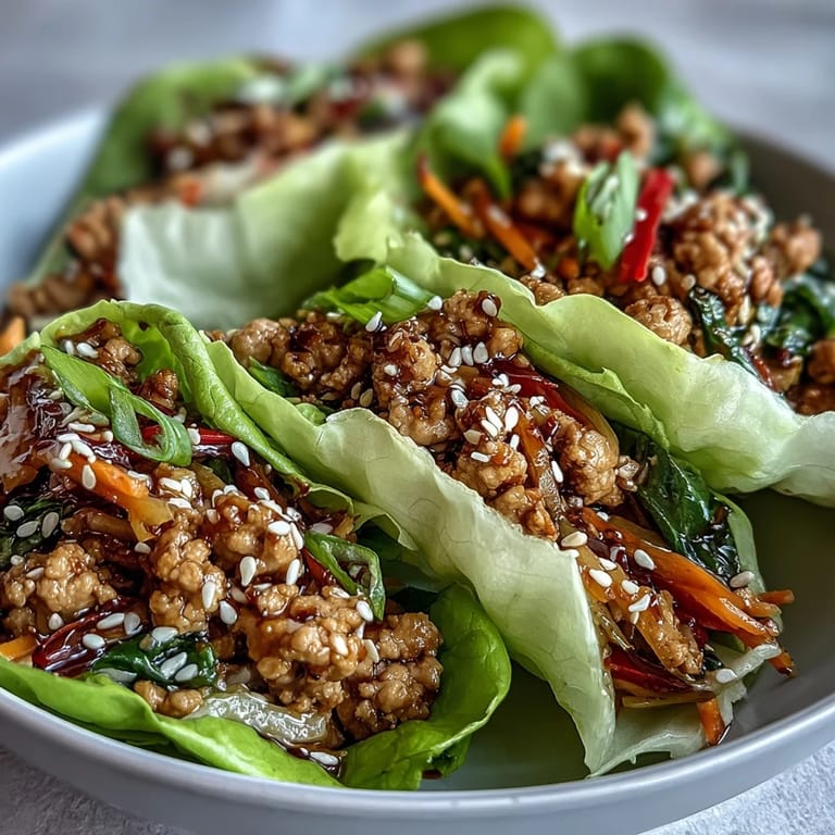 Golden-brown turkey and vibrant veggies tossed in a ginger-soy sauce, nestled in cool butter lettuce leaves for easy Turkey Potsticker Stir-Fry Lettuce Wraps.