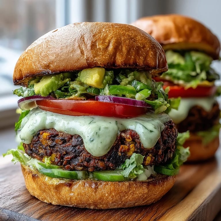 These golden-brown patties are garnished with cilantro and served alongside crisp lettuce and tomato slices for a hearty vegan meal.
