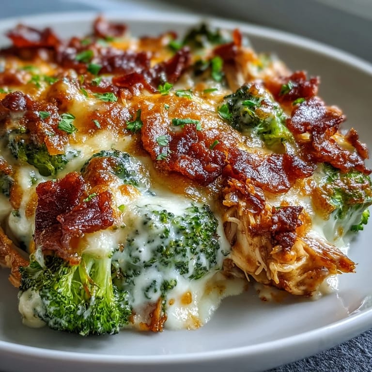 Creamy layers of melted cheddar and broccoli nestled under a golden cheese crust in this easy keto bake.  