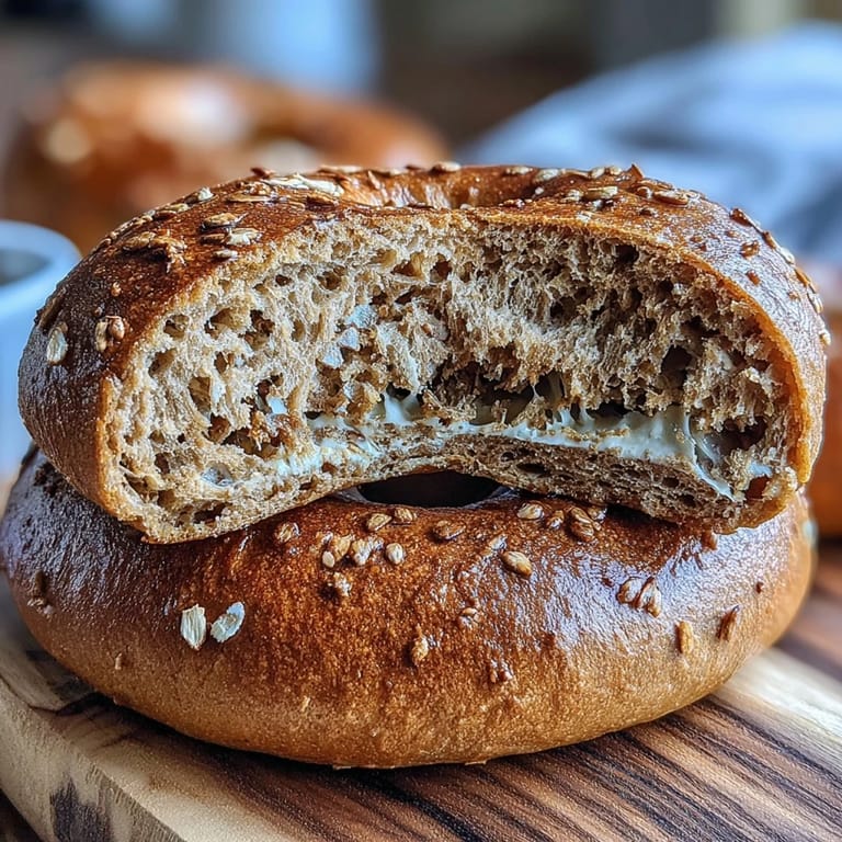 Chewy honey-sweetened whole wheat bagels enriched with protein, paired with a light lemon-vanilla yogurt dip for a balanced snack.