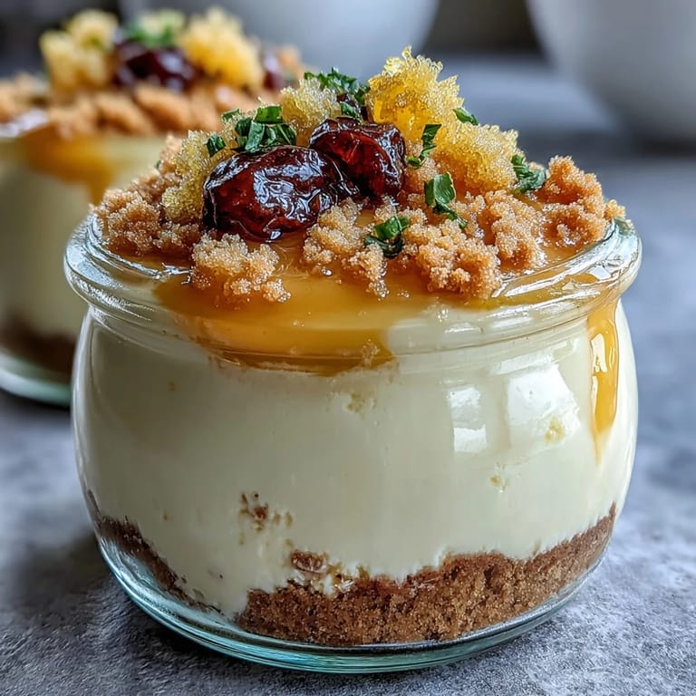 3. Individual Limoncello cheesecake jars featuring zesty lemon flavor, creamy mascarpone, and a crunchy biscuit crust.