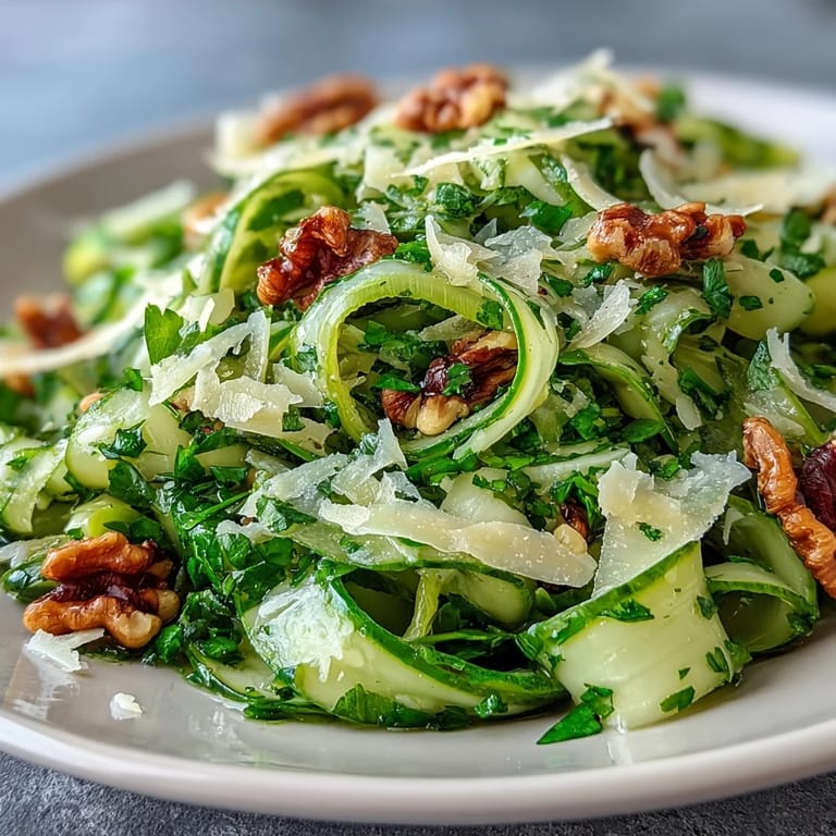 Refreshing Italian-inspired salad with thinly sliced celery, lemon zest, and Parmesan, topped with toasted nuts for added crunch and flavor.  