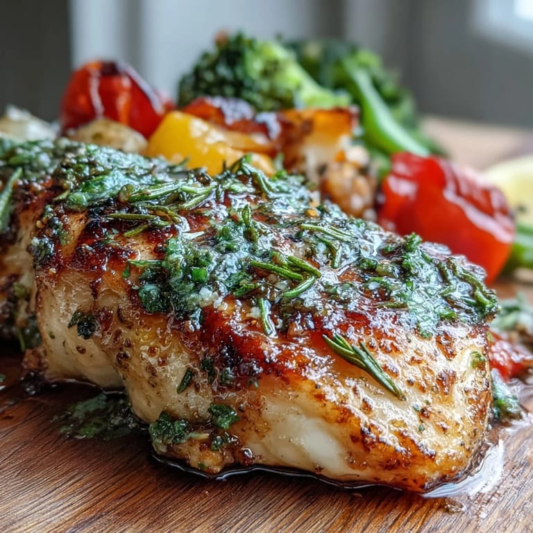 Juicy baked chicken breasts surrounded by colorful roasted vegetables in a zesty lemon-herb marinade, perfect for a healthy weeknight dinner.