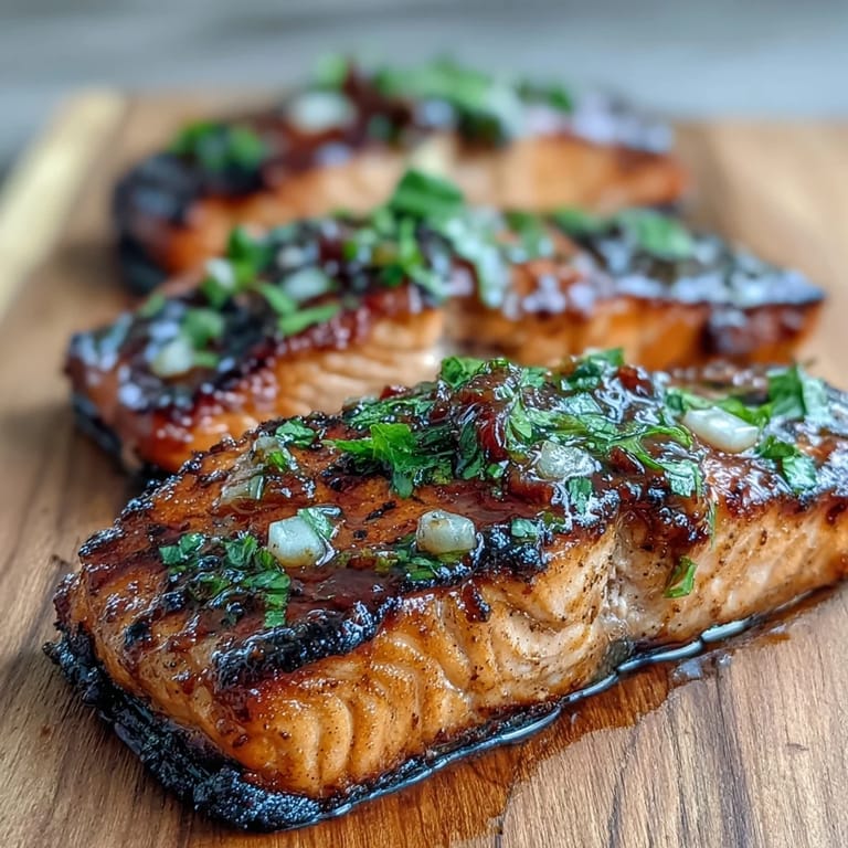 Juicy grilled salmon served with a sweet and spicy strawberry salsa, perfect for a light summer dinner.