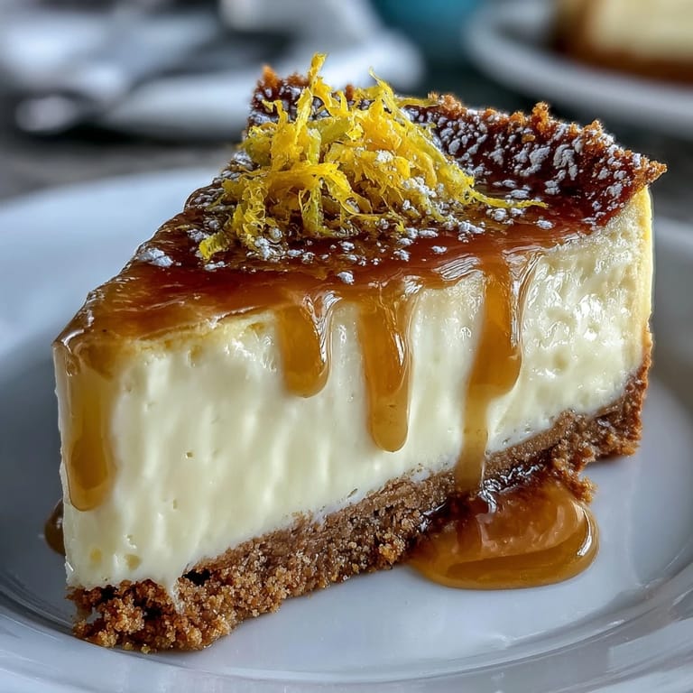 Zesty limoncello cheesecake bars on buttery graham cracker crust, creamy and tangy, dusted with powdered sugar for a delightful chilled dessert.