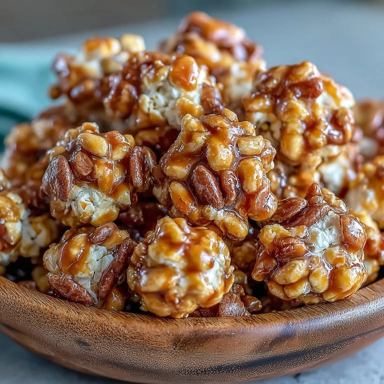 Golden caramel-coated popcorn and roasted peanuts create a festive Baseball Season Popcorn Mix, perfect for cheering on your favorite team.