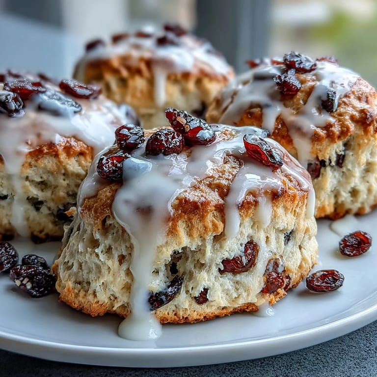Buttery sourdough scones bursting with fresh blueberries and lemon zest, offering a tender crumb and bright, tangy flavor.