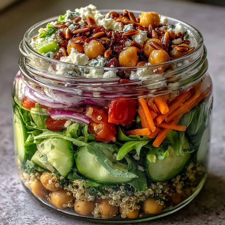 Healthy summer meal prep featuring mason jar salads layered with spinach, carrots, and protein-rich quinoa.