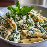 Creamy pea and ricotta pasta with mint, tossed in a light lemon sauce for a fresh spring dinner.  