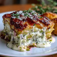 Creamy scalloped potatoes with Gruyere, baked until golden and bubbling, make an irresistible side dish for festive meals.
